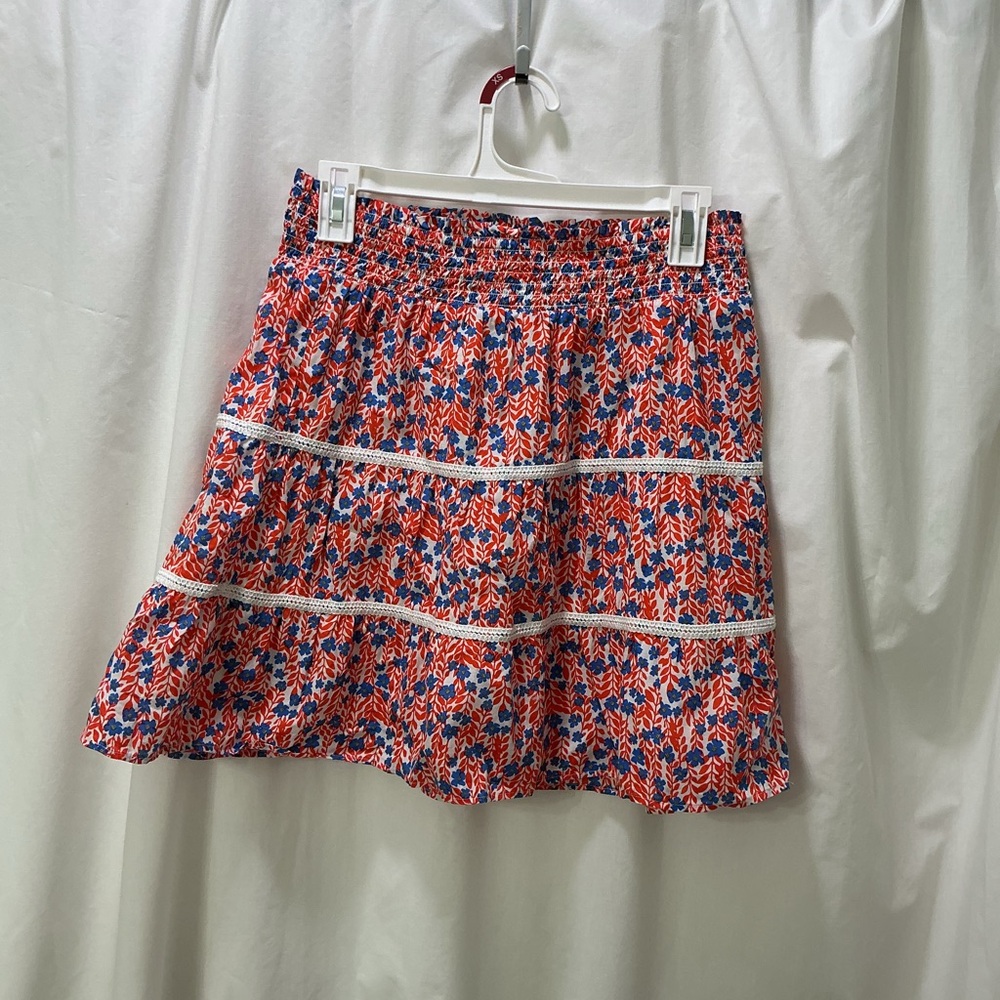 JCrew Smocked Waist Patterned Mini Skirt